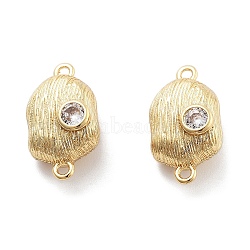 Brass Micro Pave Clear Cubic Zirconia Magnetic Clasps, Nuggets, Real 18K Gold Plated, 18x10x8mm, Hole: 1.2mm(KK-C066-04G)