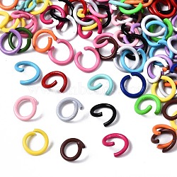 Spray Painted Iron Open Jump Rings, Mixed Color, 8.5x1mm, Inner Diameter: 5.5mm, about  about 252pcs/50g(X-IFIN-T017-04B)