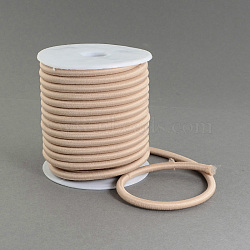 Round Nylon Thread, with PPC Tube Inside, Navajo White, 3mm, about 10.82 yards(9.9m)/roll(NWIR-R004-3mm-07)