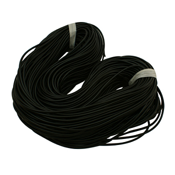 Solid Synthetic Rubber Beading Cord, Black, Round, No Hole, Black, 6mm, about about 43.74 yards(40m)/2000g