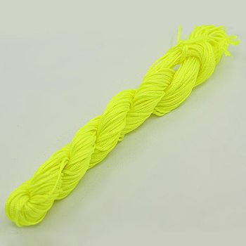 Nylon Thread, Nylon Jewelry Cord for Custom Woven Bracelets Making, Yellow, 1mm, about 26.24 yards(24m)/bundle, 10bundles/bag, about 262.46 yards(240m)/bag