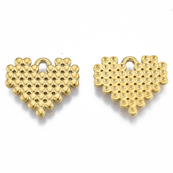 Ion Plating(IP) 304 Stainless Steel Pendants, Heart, Real 18K Gold Plated, 18x20x1.5mm, Hole: 2mm