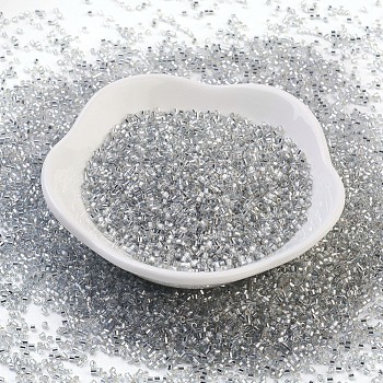 MGB Matsuno Glass Beads, Japanese Seed Beads, Silver Lined Round Hole Glass Seed Beads, Two Cut, Hexagon, Silver, 15/0, 1x1x1mm, Hole: 0.8mm, about 135000pcs/bag, 450g/bag