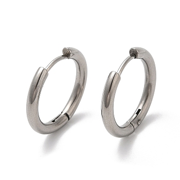 202 Huggie Hoop Earrings with 304 Stainless Steel Pins for Women, Stainless Steel Color, 10 Gauge, 18.5x2.5mm