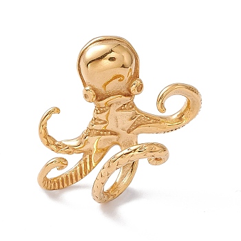 Vacuum Plating 304 Stainless Steel Pendants, Octopus Charm, Golden, 31x31x20mm, Hole: 3.5x3mm