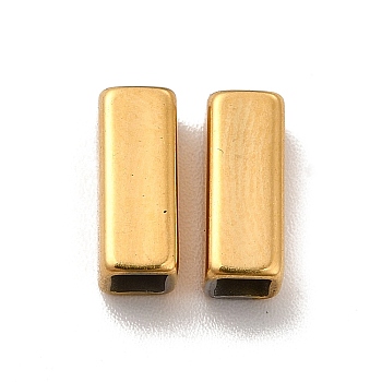 Ion Plating(IP) 304 Stainless Steel Beads, Rectangle, Real 18K Gold Plated, 10x4x4mm, Hole: 2.5x2.5mm