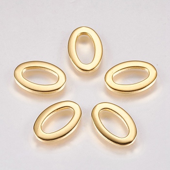 201 Stainless Steel Linking Rings, Marquise Links, Horse Eye, Real 18k Gold Plated, 15x10x1.2mm, Hole: 5x10mm