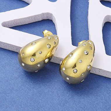 304 Stainless Steel Teardrop Stud Earrings(EJEW-B108-05G-A)-2