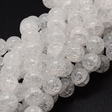 12mm White Round Glass Beads
