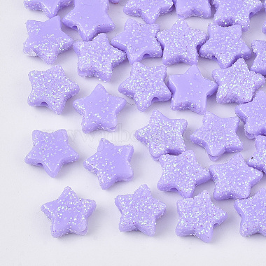 Medium Purple Star Acrylic Beads