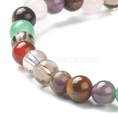 Natural Mixed Stone Beaded Stretch Bracelets(BJEW-A117-B-39)-3