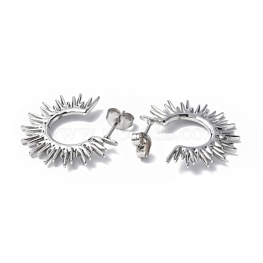 Non-Tarnish 304 Stainless Steel Sun Stud Earrings(STAS-B034-13P)-2