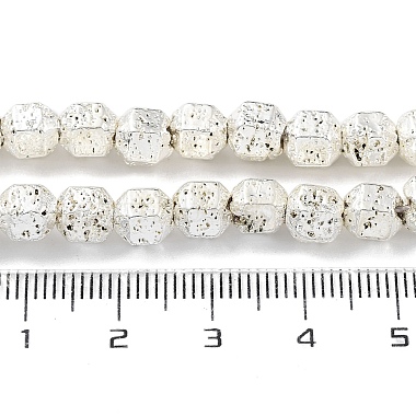 brins de perles de pierre de lave naturelle galvanisées(G-H303-A10-S01)-4