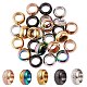 25Pcs 5 Colors Ion Plating(IP) Frosted 201 Stainless Steel European Beads(STAS-SZ0001-93)-1