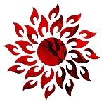 Sunflower Acrylic Mirrors Wall Stickers, with Adhesive Tape, Home Decoration Wall Stickers, Acrylic Mirror Decor, Red, 205~520x225~520x150x0.2~1mm(DIY-CN0001-18E)