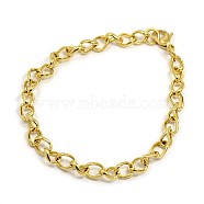 Fashionable 304 Stainless Steel Side Twisted Chain Bracelets, with Lobster Claw ClaspsFashionable 304 Stainless Steel Side Twisted Chain Bracelets, with Lobster Claw Clasps, Golden, 7/8 inch(22cm)(X-STAS-A028-B073G)