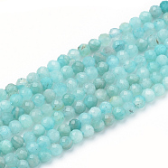 Natural Amazonite Beads Strands, Faceted, Round, 3mm, Hole: 0.5mm, about 142pcs/strand, 15.16 inch(G-Q961-14-3mm)