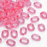 Transparent Acrylic Linking Rings, Quick Link Connectors, For Jewelry Chains Making, Oval, Camellia, 10x7.5x2.5mm, Hole: 3x5.5mm(MACR-S373-68-B08)