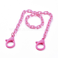 Personalized ABS Plastic Cable Chain Necklaces, Eyeglass Chains, Handbag Chains, with Plastic Lobster Claw Clasps, Deep Pink, 18.11~18.5 inch(46~47cm)(NJEW-JN02849-02)