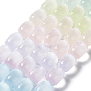 Natural Selenite Beads Strands, Dyed, Macaron Color Drum Beads, Colorful, 8x12mm, Hole: 1mm, about 32pcs/strand, 14.96~15.35''(38~39cm)(X-G-F750-M01)