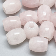 Natural Rose Quartz Beads, Large Hole Beads, Barrel, 17~19x15~16mm, Hole: 5.5mm(G-T093-17)
