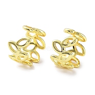 Hollow Horse Eye Brass Cuff Earrings, Non Piercing Earrings, Real 18K Gold Plated, 13.5x8.5mm(EJEW-D088-12G)