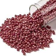 TOHO Round Seed Beads, Japanese Seed Beads, (405F) Opaque ABFrost Cherry, 8/0, 3mm, Hole: 1mm, about 222pcs/10g(X-SEED-TR08-0405F)