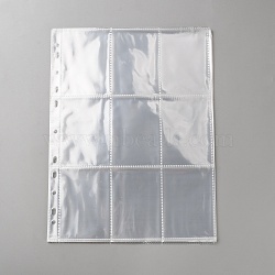 PP Plastic 9 Pocket Card Holder, Binder Replacement Pages, Rectangle, Clear, 290x220x0.3mm, Inner Diameter: 91x65mm, 20pcs/set(AJEW-WH0348-932)