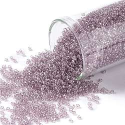 TOHO Round Seed Beads, Japanese Seed Beads, (110) Transparent Luster Light Amethyst, 15/0, 1.5mm, Hole: 0.7mm, about 3000pcs/bottle, 10g/bottle(SEED-JPTR15-0110)