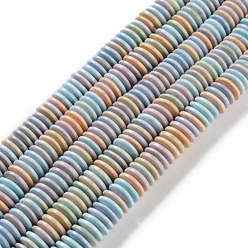 Natural Rainbow Alashan Agate Beads Strands, Dyed, Disc, Heishi Beads, Mixed Color, 9x2.5mm, Hole: 0.6mm, about 177pcs/strand, 15.94 inch(40.5cm)