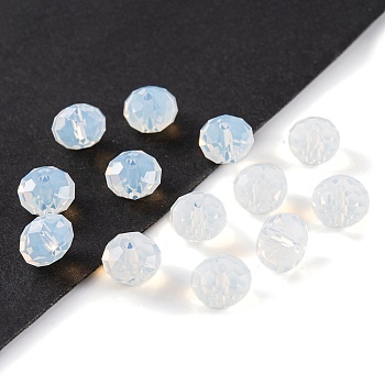 K9 Glass Imitation Austrian Crystal Beads, Faceted, Rondelle, White, 8x5~5.5mm, Hole: 1.2~1.5mm