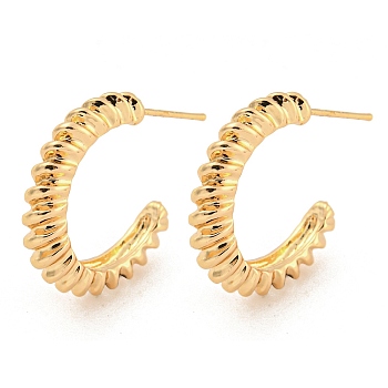 Alloy Hoop Earring, with Steel Pin, Light Gold, 21.5~22x5mm