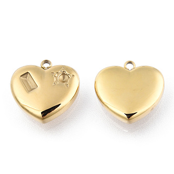 304 Stainless Steel Pendant Rhinestone Settings, Heart, Nickel Free, Real 14K Gold Plated, Fit For 2mm and 2x4mm Rhinestone, 14x14x4mm, Hole: 1.5mm