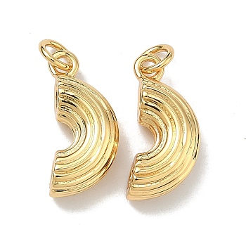 Brass Pendants, Arch Charms, Long-Lasting Plated, Cadmium Free & Lead Free, Rack Plating, Real 18K Gold Plated, 18x8x5mm, Jump Ring: 5x1mm, Inner Diameter: 3mm