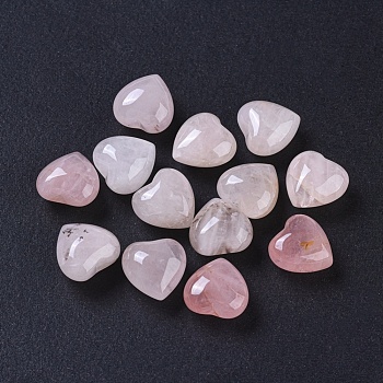 Natural Rose Quartz Heart Love Stone, Pocket Palm Stone for Reiki Balancing, 15.2x15x9.2mm
