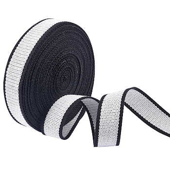 Polyester Braid Ribbon, Flat, Stripe Pattern, Garment Accessories, White, 1-1/4 inch(32x1mm), about 10 yards/bundle