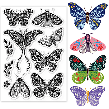 PVC Plastic Stamps, for DIY Scrapbooking, Photo Album Decorative, Cards Making, Stamp Sheets, Butterfly Pattern, 160x110x3mm