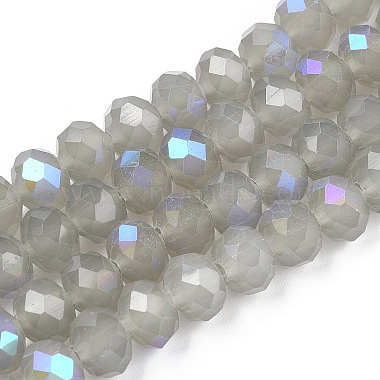 Gray Rondelle Glass Beads