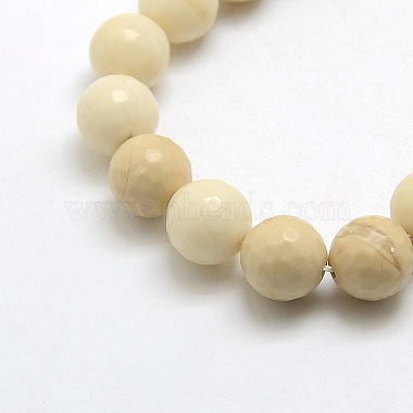Pierres précieuses naturelles perles rondes de bois pétrifié brins(X-G-O021-10mm-12)-2