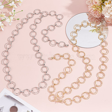 2Pcs 2 Colors Iron Round Rings Link Chain Belts(AJEW-GO0001-76)-4