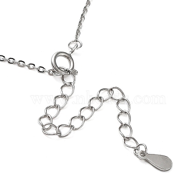 Rhodium Plated 925 Sterling Silver Cable Chains Necklace Makings(STER-B001-01P)-2