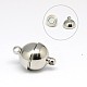 304 Stainless Steel Magnetic Clasps with Loops(STAS-K006-14mm-04C)-1