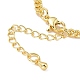 Cubic Zirconia Heart Link Bracelet with Curb Chains(KK-E033-20G)-5