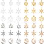 120Pcs 12 Styles Alloy Pendants, Snowflake, Mixed Color, 18.5~19.5x13.5~16x1~2mm, Hole: 1.2~2.2mm, 10pcs/style(FIND-SC0011-98)