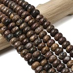 Natural Picasso Stone/Polychrome Jasper Beads Strands, Rondelle, 8.5x5.5mm, Hole: 1mm, about 73pcs/strand, 15.35''(39cm)(G-A280-A27-02)