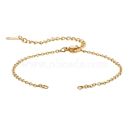 201 Stainless Steel Bracelet Making, with Cable Chain and Lobster Claw Clasps, Golden,  inch~5-1/4 inch(12.7~13.4cm), 1.5mm, Hole: 1.5mm(STAS-CJ0001-12G)