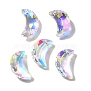 Glass Pendants, Moon, AB Color, Faceted, Clear AB, 19.5x12.5x5.5mm, Hole: 1.4mm(GLAA-I057-28C)