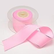 Wide Wired Grosgrain Ribbon for Gift Packing, Pearl Pink, 1-1/2 inch(38mm), about 100yards/roll(91.44m/roll)(SRIB-L010-38mm-123)