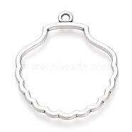 Tibetan Style Alloy Open Back Bezel Pendants, For DIY UV Resin, Epoxy Resin, Pressed Flower Jewelry, Cadmium Free & Lead Free, Hollow Shell, Antique Silver, 44.5x39x2mm, Hole: 2.5mm, about 215pcs/1000g(TIBE-Q075-32AS-LF)