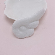 Cloth Embossing Wings, with Plush, Decorate Accessories, White, 40x75x6mm(FIND-PW0001-039A)